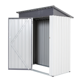 XWT016 Garden Metal Storage Lifter Shed Gray White 5x3x6ft outdoor storing tools Rainproof Hinge door version - V.I.P Digital Presence