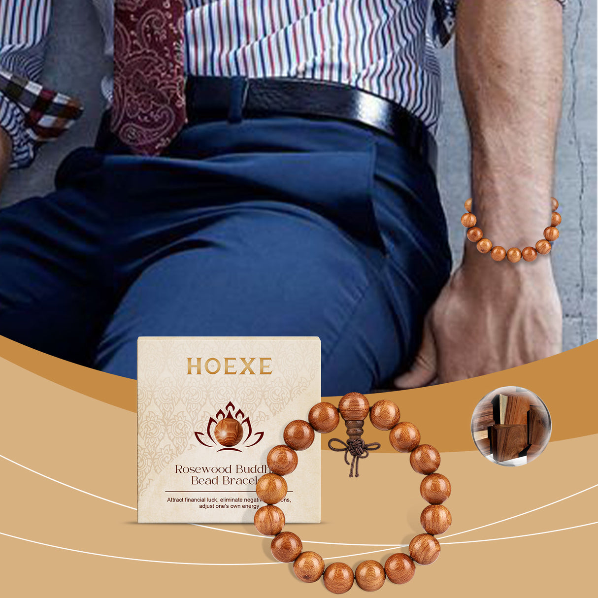 Rosewood Buddha Bead Bracelet Daily Simple Fashion Design Bracelet Personality All-In-One Beaded Bracelet - V.I.P Digital Presence
