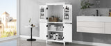 Bathroom floor storage cabinet, bathroom storage unit, 4-door independent cabinet, adjustable shelf, adaptive shelf, white - V.I.P Digital Presence