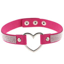 Japan's Harajuku Soft Girl Black Rhinestone Peach Heart Love-Shaped Collar Women's Neck Strap Collarbone Necklace Short - V.I.P Digital Presence