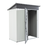 XWT016 Garden Metal Storage Lifter Shed Gray White 5x3x6ft outdoor storing tools Rainproof Hinge door version - V.I.P Digital Presence