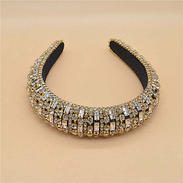 Luxury Sparkly Full Crystal Pearl Baroque Hairband Padded Rhinestone Princess Headband For Headdress Birthday Hair Jewelry - V.I.P Digital Presence