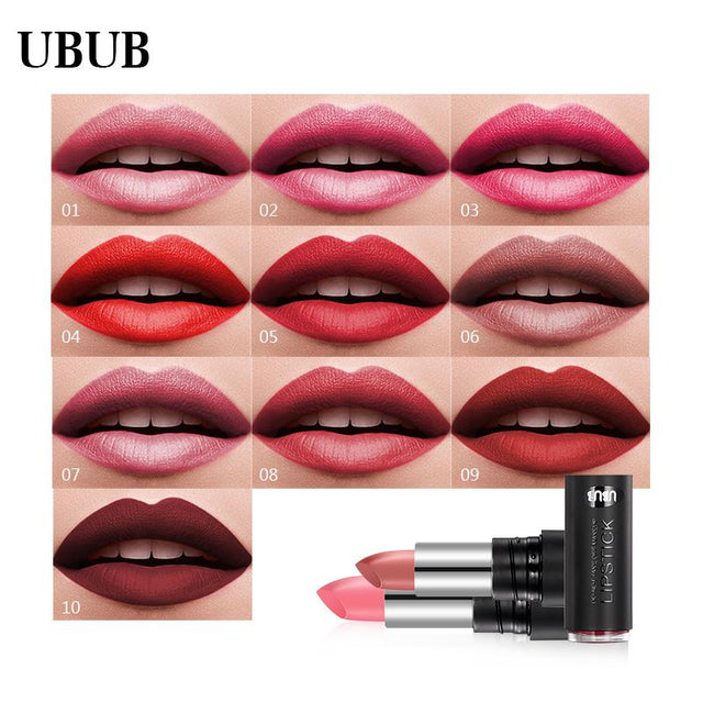 UBUB Waterproof Moisturizer Smooth Lipstick Luxury Velvet Lip Stick Matte Long Lasting Sexy Lips Beauty Makeup Women Gift - V.I.P Digital Presence