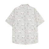 Digital Full Print Cartoon Dog Plaid Short Sleeve Shirt Loose Casual Turn-Down Collar Summer Shirt for Men - V.I.P Digital Presence