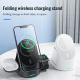Magnetic wireless charger vertical three in one wireless charging stand suitable for Apple phones headphones and watcheser - V.I.P Digital Presence