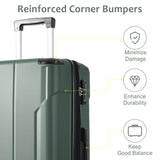 Hardshell Luggage Spinner Suitcase with TSA Lock Lightweight Expandable 28'' (Single Luggage) Green + ABS + 28 Inch