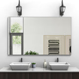 60"x36" Oversized Modern Rectangle Bathroom Mirror with Silver Frame Decorative Large Wall Mirrors for Bathroom Living Room