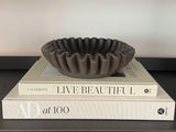 Groove lotus leaf edge decorative bowl - living room style coffee table bookshelf desktop style home retro decoration - V.I.P Digital Presence