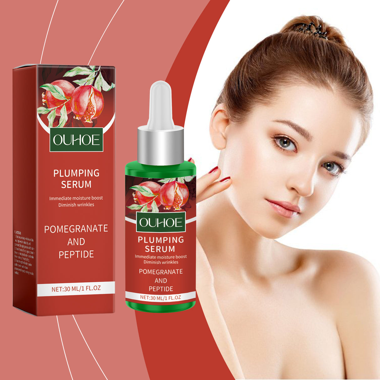 Esencia facial voluminizadora, hidratante y reparadora, con Q10 restaurador y nutritivo, para el cuidado diario.