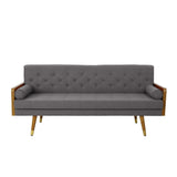Aidan Mid Century Modern Tufted Fabric Sofa