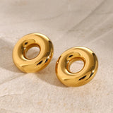 Stainless Steel Cutout Round Shape Earrings - V.I.P Digital Presence