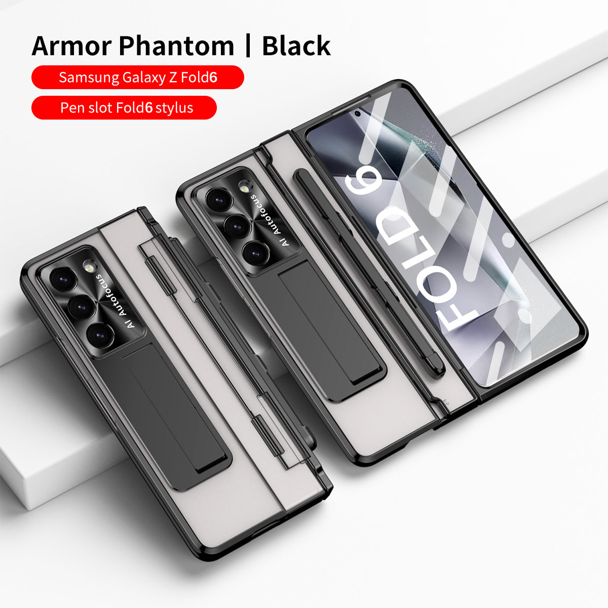 Samsung zfold 6 phone case FOLD5 flat hinge folding pen slot protective cover W23 electroplated lens film suitable - V.I.P Digital Presence