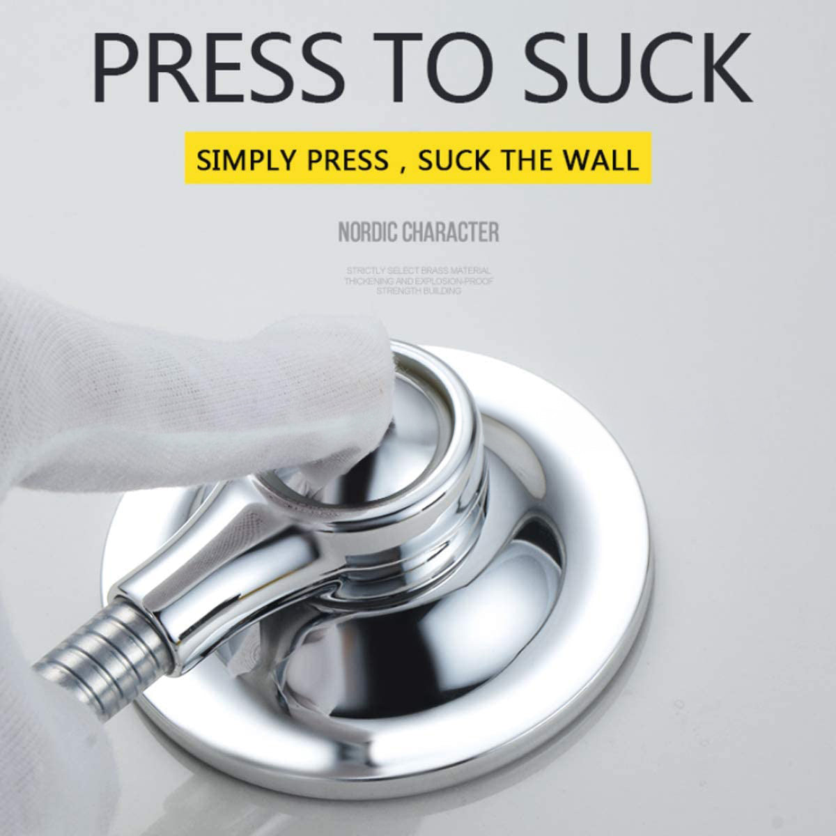 Vacuum Suction Cup Adhesive Stick Shower Bracket Wall Mount Holder for Hand Held Shower Head - V.I.P Digital Presence