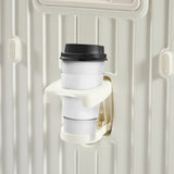 Luggage Set 4 pcs (20"/24"/29"/Travel Bag), PC+ABS Durable Lightweight Luggage with Collapsible Cup Holder、 TSA Lock, White