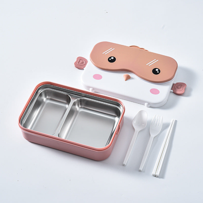 Cartoon cute microwaveable stainless steel lunch box with compartments for insulation and portable lunch box - V.I.P Digital Presence