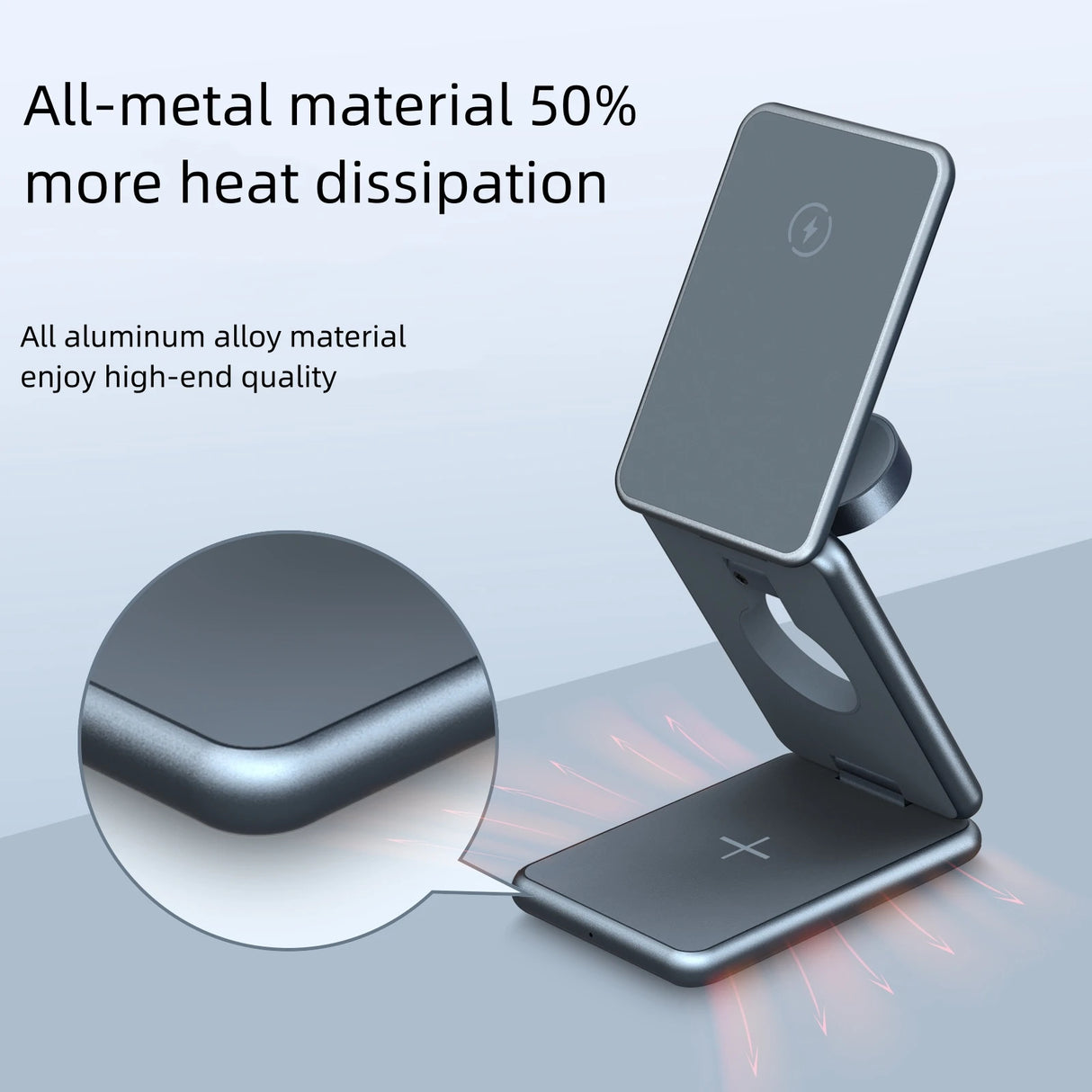 Alloy folding Magsafe15W magnetic wireless fast charging mobile phone earphone watch three-in-one folding wireless  charger - V.I.P Digital Presence