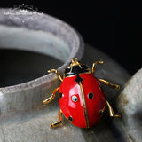 GLSEEVO 925 Sterling Silver Ladybug Brooch For Women Girls Daughter Gifts Cute Insectos Brooches Badge Handmade Jewellery - V.I.P Digital Presence