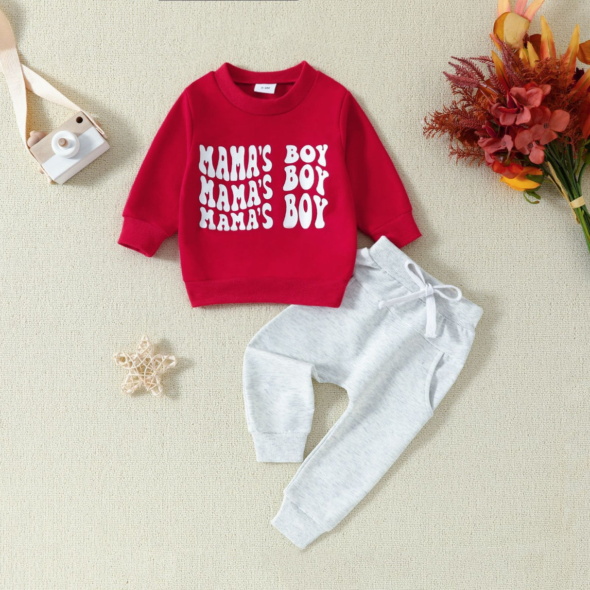 Infant and toddler clothing, children's letter printed long sleeved pullover, hoodie and pants two-piece set - V.I.P Digital Presence