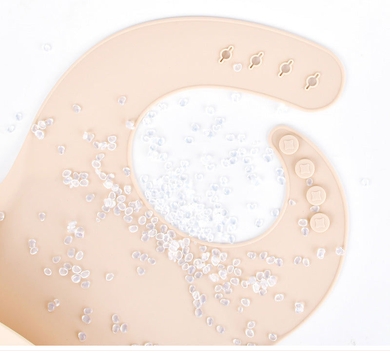 Bolsa de arroz de silicona para bebé, babero de bolsa de arroz para bebé, toalla de saliva para bebé, bolsa bucal impermeable, sin lavado y a prueba de aceite 
