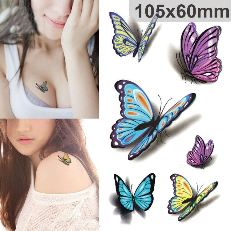 1 PC Fashion Women Temporary Tattoos Sticker for Women Body Art Tattoo Sticker 3D Butterfly Cat Tattoo Waterproof Halloween Gift - V.I.P Digital Presence