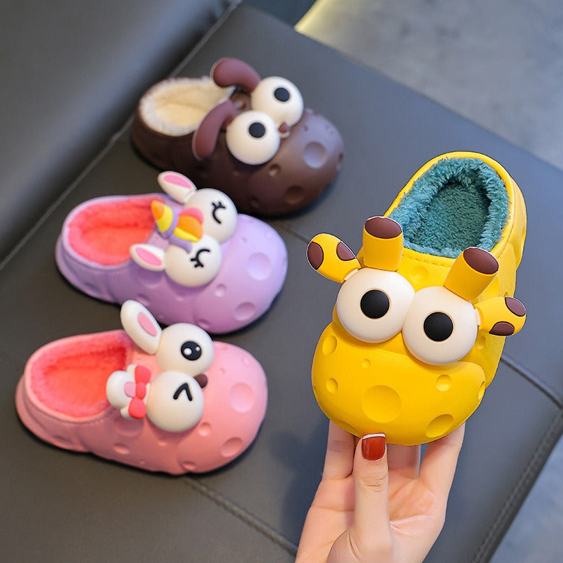 Autumn and winter baby cotton slippers for boys and girls, warm and plush bag with cotton cover and waterproof large, medium, and small children cotton slippers - V.I.P Digital Presence