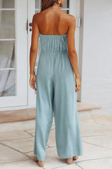 Tied Cutout Tube Wide Leg Jumpsuit - V.I.P Digital Presence