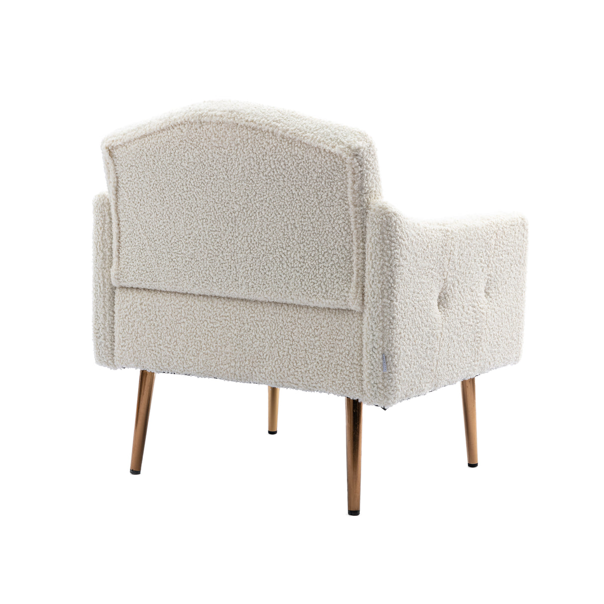 COOLMORE modern style armchair, plush decorative fabric armchair with golden metal legs (white teddy bear) - V.I.P Digital Presence