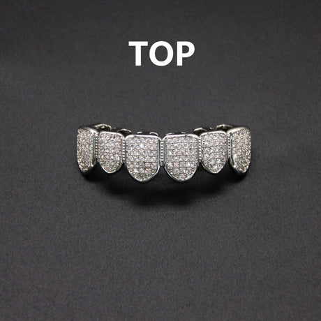 Hip hop braces with copper zircon micro inlaid with real gold Halloween teeth decoration exaggerated hiphopgrills - V.I.P Digital Presence