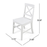 Roshan Farmhouse Acacia Wood Dining Chairs, White (Set of 2) - V.I.P Digital Presence