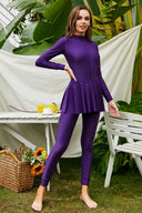 Mock Neck Long Sleeve One-Piece Swimwear - V.I.P Digital Presence