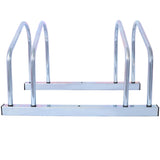 2 bicycle ground bike parking racks 22-28 inch wheel supports, maximum tire width 2.15 inches, galvanized - V.I.P Digital Presence