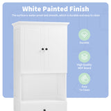 Tall Bathroom Cabinet with Four Doors, Large Storage Space Open Shelve, Upper Storage Cabinet, Whit - V.I.P Digital Presence