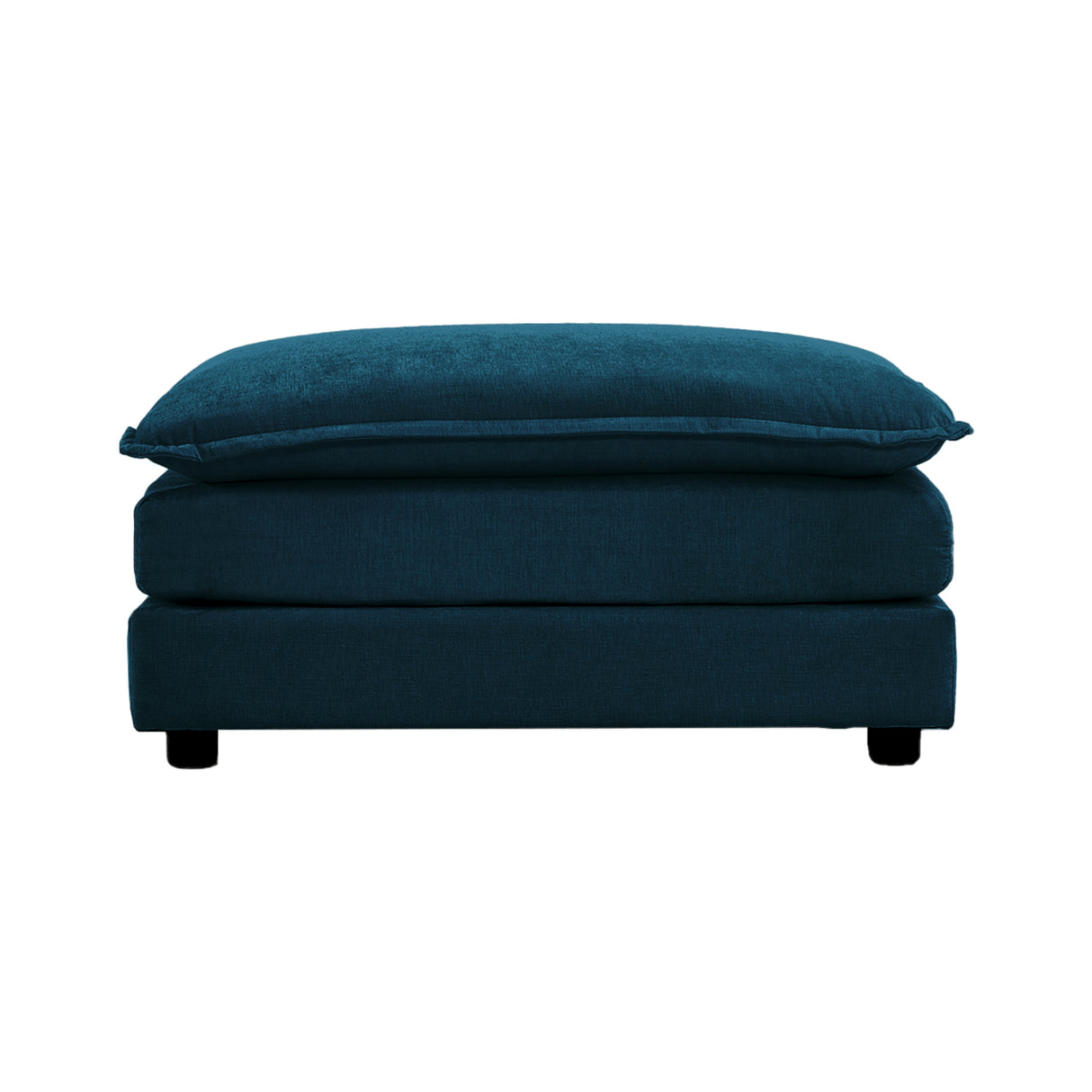 Chenille Fabric Ottomans Footrest to Combine with 2 Seater Sofa, 3 Seater Sofa and 4 Seater Sofa, Blue Chenille - V.I.P Digital Presence