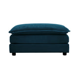 Chenille Fabric Ottomans Footrest to Combine with 2 Seater Sofa, 3 Seater Sofa and 4 Seater Sofa, Blue Chenille - V.I.P Digital Presence