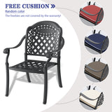 (Cushions In Random Colors)5-Piece Set Of Cast Aluminum Patio Furniture With Cushions - V.I.P Digital Presence