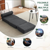 Single Sofa Chair Foldable Single Sofa Bed with Pillow,Portable Foldable Sofa Bed,Leisure Sofa Chair,Easy to Store, Dark Grey - V.I.P Digital Presence