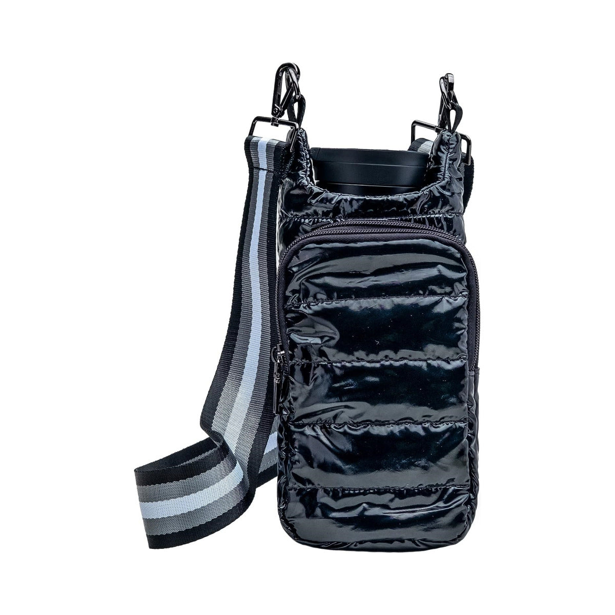 Funda para botella de plumón para exteriores de invierno, portátil, a la moda, con cinturón de hombro, bolsa para hervidor, funda para taza con preservación de calor oblicua de mano 