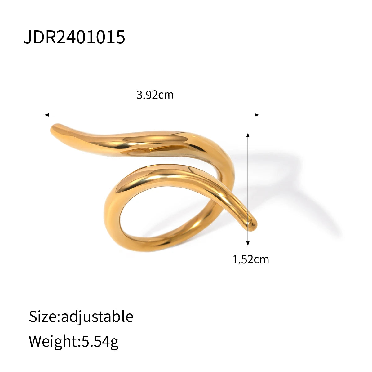 Jewelryposter Stainless Steel Geometric Open Ring Fashion Gold Metal Finger Women's Simple Personalized Jewelry Party Gift - V.I.P Digital Presence