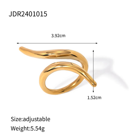 Jewelryposter Stainless Steel Geometric Open Ring Fashion Gold Metal Finger Women's Simple Personalized Jewelry Party Gift - V.I.P Digital Presence