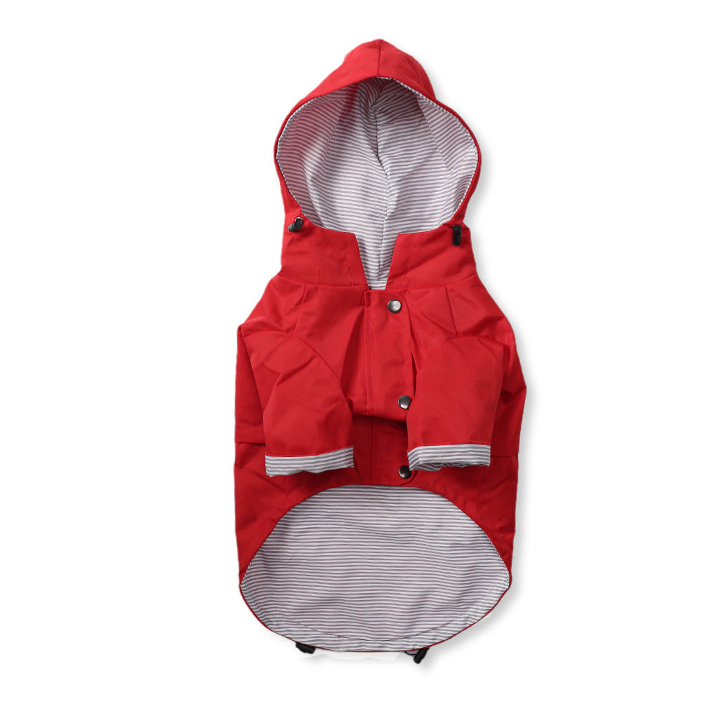 Windproof and rainproof British retro thick dog raincoat dog pet submachine jacket - V.I.P Digital Presence