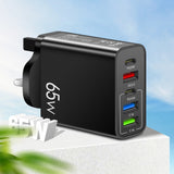Standard PD65W mobile phone charger 4A type-c PD+3USB multi port European, American, English travel charging head - V.I.P Digital Presence