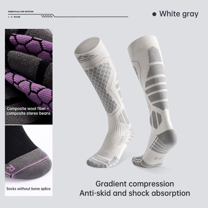 Winter ski socks men and women outdoor sports warm breathable long tube thickening pressure function calf socks - V.I.P Digital Presence