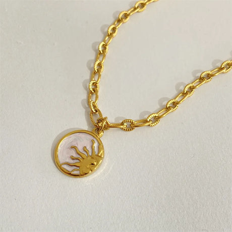 Titanium Steel Sun & Moon Necklace - V.I.P Digital Presence