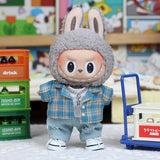 Solo ropa Ropa para muñecas Labubu Camiseta con jeans rotos Macaron con corazón