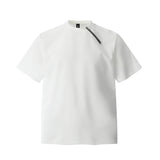 Zipper Design Heavyweight Short Sleeve T-Shirt Men's Loose Round Neck Half Sleeve Tee - V.I.P Digital Presence