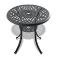 Ø30.71-inch Cast Aluminum Patio Dining Table With Black Frame and Umbrella Hole - V.I.P Digital Presence