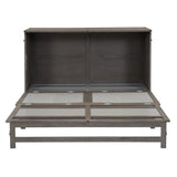 Queen Size Murphy Bed with Built-In Charging Station  Antique Grey
