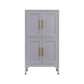 Grey metal kitchen storage cabinet, kitchen pantry storage cabinet with door and shelf, adjustable leveling feet - V.I.P Digital Presence
