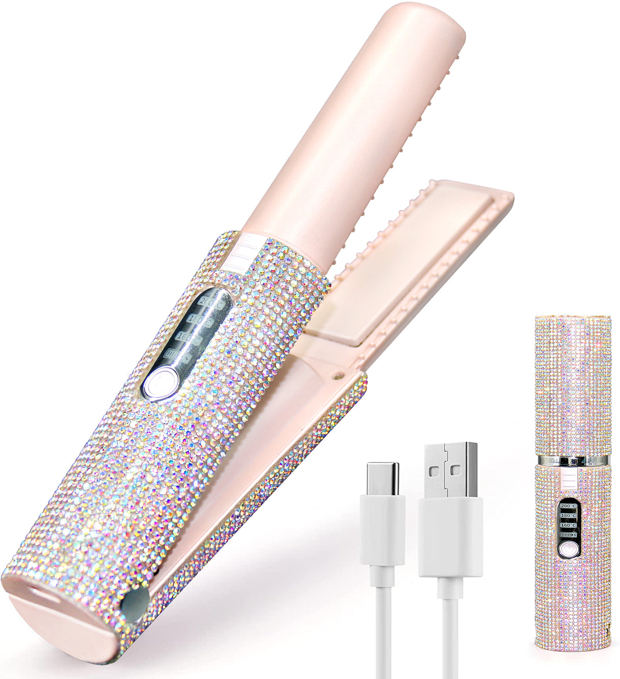 Electric USB Hair Straightening Brush Straightener Brush Multifunctional Comb Straightening Styler Hair Curler - V.I.P Digital Presence