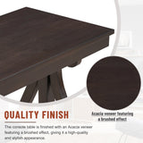 48-Inch Rustic Vintage Console Table --- Farmhouse Style Entryway Table with Open Shelf and Sturdy Construction  (Espresso) - V.I.P Digital Presence